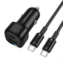 Borofone Car charger BZ34B Cloud - USB + Type C - QC 3.0 PD 38W