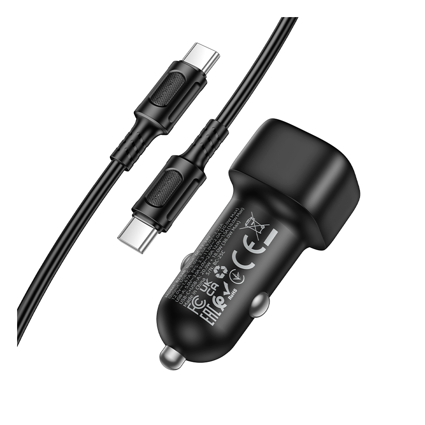 Borofone Car charger BZ34B Cloud - USB + Type C - QC 3.0 PD 38W – 3