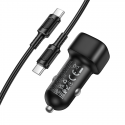 Borofone Car charger BZ34B Cloud - USB + Type C - QC 3.0 PD 38W
