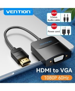 Vention HDMI to VGA Converter with Female Micro USB and Audio Port 0.15M Black