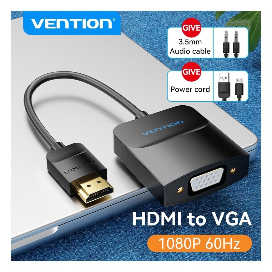 Vention 42161 videokaapeli-adapteri 0,15 m HDMI-tyyppi A (vakio) VGA (D-Sub) + 3.5mm + Micro-USB Typ