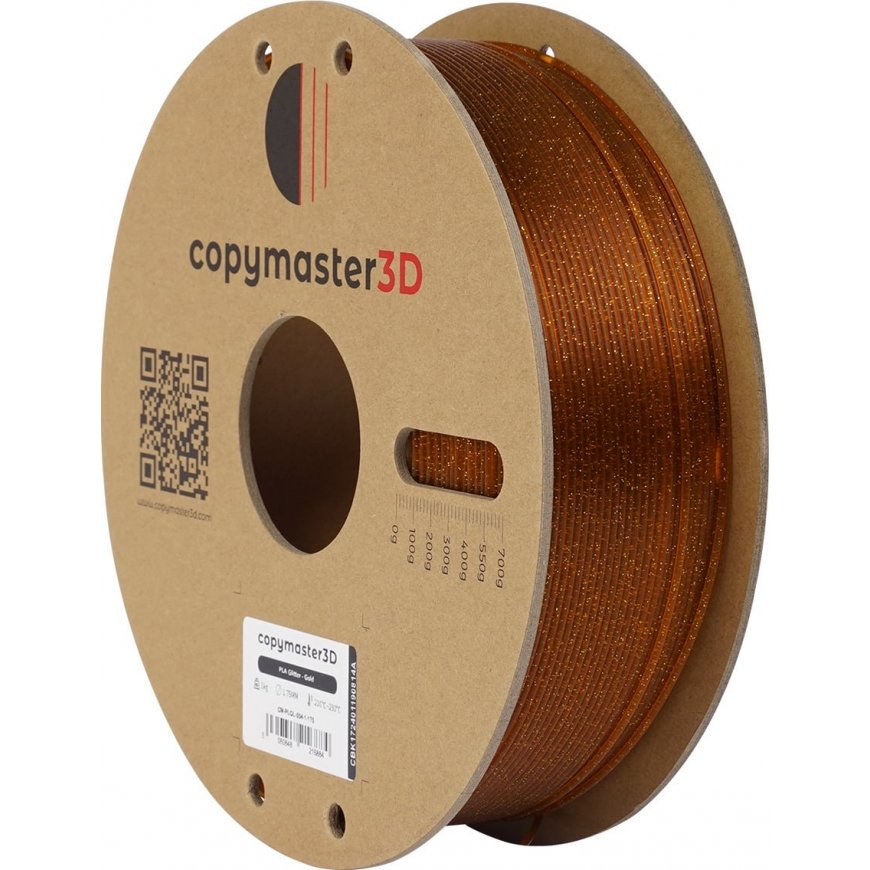 Copymaster3D PLA Glitter -filaments 3D printerim, 1,75 mm, mirdzošs zelts – 3