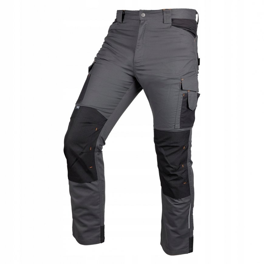 Neo Tools „Mix&Match“ darbo kelnės, drobė, sutvirtintos „Cordura“ audiniu, pilkos/juodos, XL dydis – 2