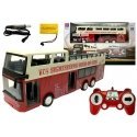 Lean Cars Dviaukštis autobusas valdomas radijo bangomis R/C, raudona