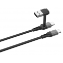 Qualo QKN-2in1-CCA-01 Cable 2in1 USB-C / USB-A / 1.2m / 15W Qualo QKN-2in1-CCA-01 Cable 2in1 USB-C / USB-A / 1.2m / 15W
