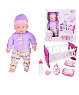 WOOPIE ROYAL Rinkinys XL Opiekunka Lėlė Vienaragis su Kołyską i Zestawem do Karmienia
