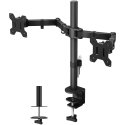 Techly ICA-LCD 382-D monitora stiprinājums un statīvs 68,6 cm (27") Galds Melns Techly ICA-LCD 382-D monitora stiprinājums un statīvs 68,6 cm (27") Galds Melns