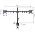 Techly ICA-LCD 382-D monitora stiprinājums un statīvs 68,6 cm (27") Galds Melns Techly ICA-LCD 382-D monitora stiprinājums un statīvs 68,6 cm (27") Galds Melns