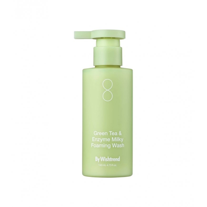 By Wishtrend Žalias TEA & ENZYME MILKY foaming cleanser 140 ml – 2