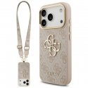 Guess 4G Big 4G Classic Logo Big Strap Metal Mygtukai dėklas skirtas Apple iPhone 17 Pro rožinės spalvos Guess 4G Big 4G Classic Logo Big Strap Metal Mygtukai dėklas skirtas Apple iPhone 17 Pro rožinės spalvos