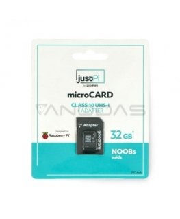 justPi Micro SD atminties kortelė 32GB 100MB/s klasė 10 + Raspberry Pi OS sistema