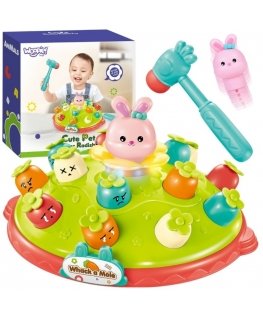 WOOPIE BABY Interaktyvus įgūdžių žaidimas „Hammer the Carrot“ Edukacinis žaidimas „Pataikyk į kurmį“