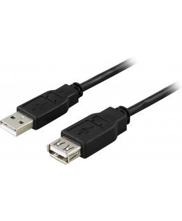 Deltaco USB2-14S USB кабель USB 2.0 5 m USB A Черный