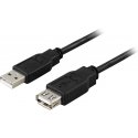 Deltaco USB 2.0 -kaapeli, Type A uros - Type A naaras, 5m, musta Deltaco USB 2.0 -kaapeli, Type A uros - Type A naaras, 5m, musta