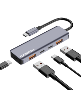 Canyon hub DS-18 5in1 USB-C Grey