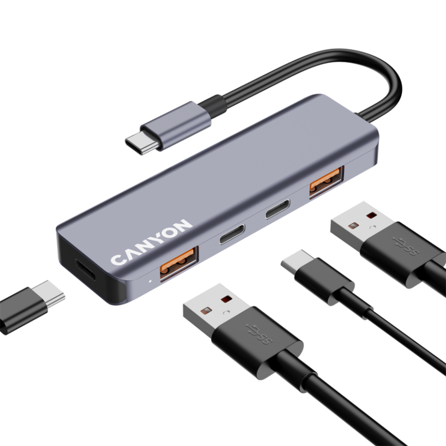 Canyon hub DS-18 5in1 USB-C Grey