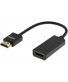 Deltaco Ohut HDMI-kaapeli, 19-pin ur-19-pin na, 10cm, musta