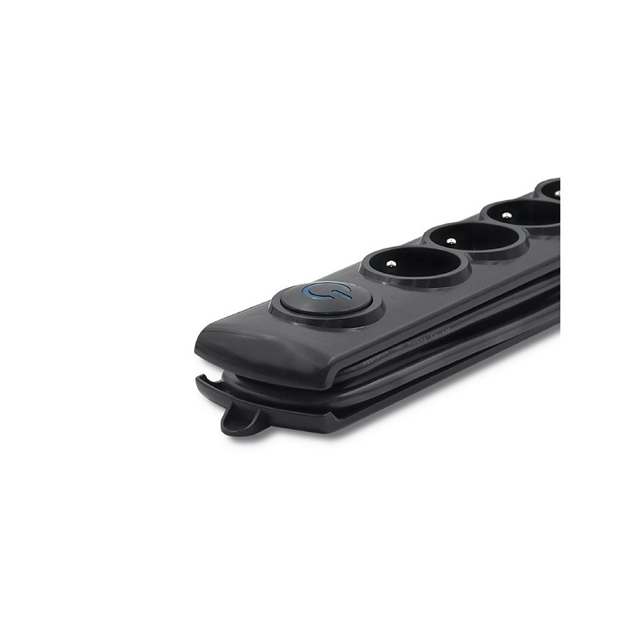 Qoltec 50269 pārsprieguma aizsargs Melns 5 Maiņstrāvas izvade (-s) 230 V 1,8 m – 3