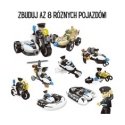 WOOPIE kaladėlės. Sukurkite policijos transporto priemones. 8 STEAM modeliai – tapkite miesto didvyriu!