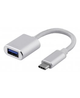 Deltaco USBC-1278 USB cable USB 3.2 Gen 1 (3.1 Gen 1) 0.1 m USB A Silver