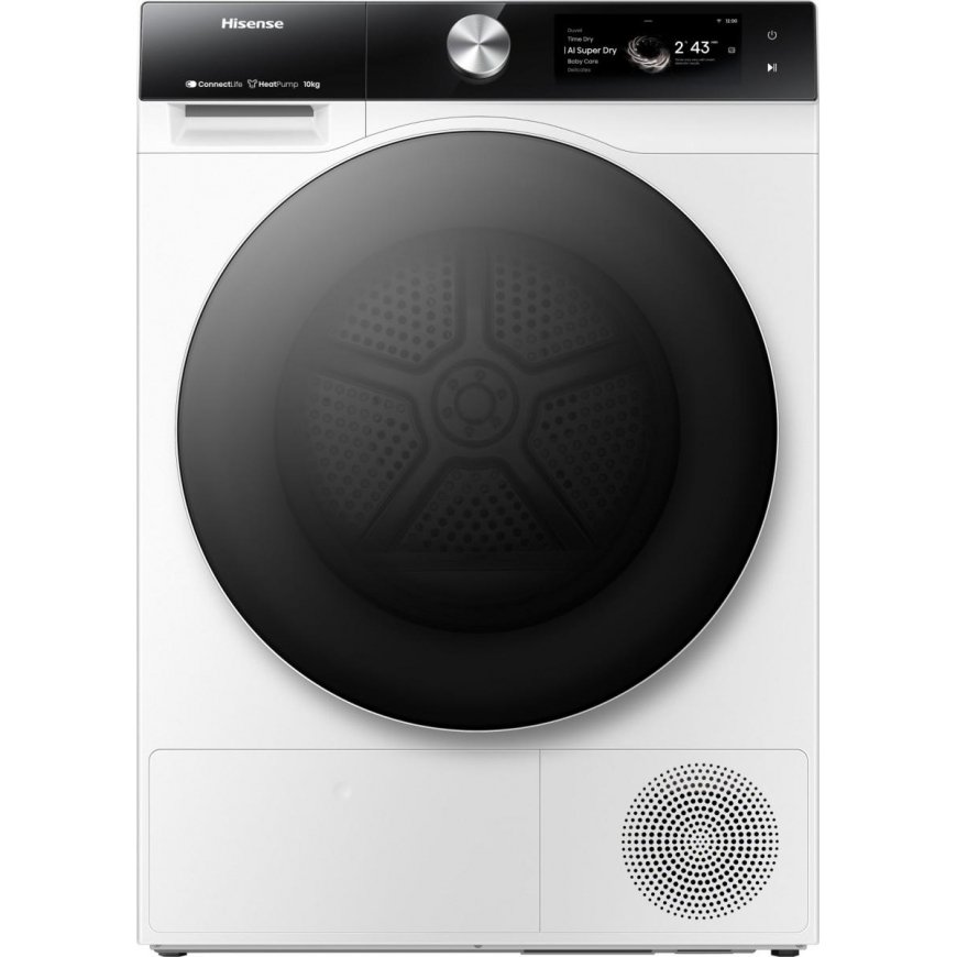 Hisense DH7S107BW kuivausrumpu Vapaasti seisova Edestä täytettävä 10 kg Valkoinen