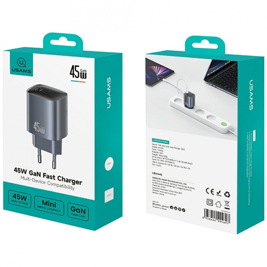 Ładowarka sieciowa USAMS T66 45W GaN Fast Charger tarnish – 5
