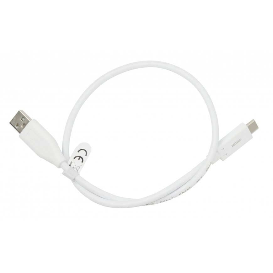 Deltaco USBC-1008M USB cable USB 2.0 0.5 m USB A White – 3