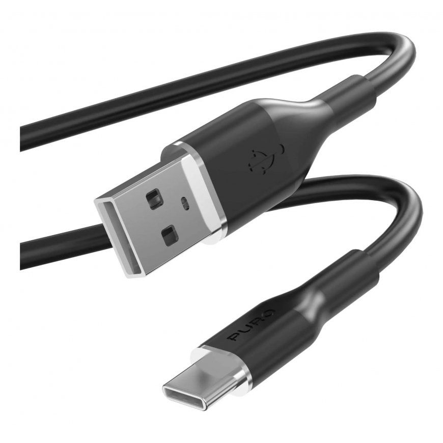 PURO PUUSBCICONBLK USB kabelis 1,5 m USB A USB C Melns – 2