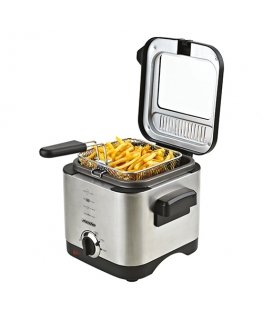 Mesko Home MS 4910 taukvāres katls Viens 1,5 L Atsevišķs 900 W Dziļš taukvāris Melns, Satīna tērauds