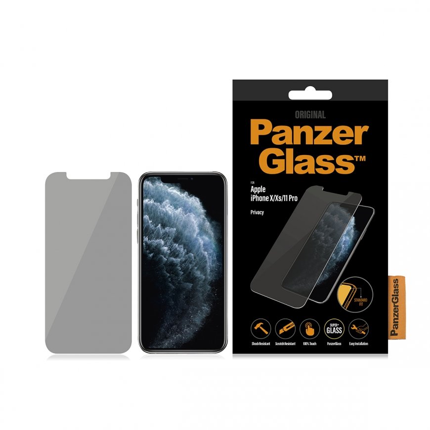PanzerGlass ® Privacy Screen Protector iPhone 11 Pro | Xs | X | Standard Fit Kirkas näytönsuoja Appl