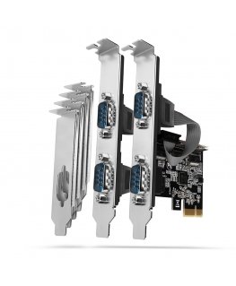 Axagon PCEA-PSN PCIe-Adapter mit 4x Seriell-Ports - ASIX AX99100 Chipsatz liidesekaart/adapter Sisemine RS-232
