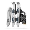 Axagon PCEA-PSN PCIe-Adapter mit 4x Seriell-Ports - ASIX AX99100 Chipsatz интерфейсная карта/адаптер