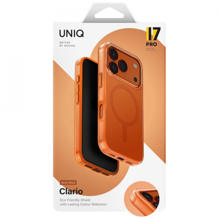 UNIQ Clario Case for iPhone 17 Pro Magclick Charging Orange – 5