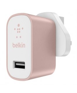 Belkin MIXIT Metallic Home Charger Universaali Vaaleanpunainen, Valkoinen AC Auto, Sisätila