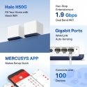 Mercusys Halo H50G (2-pack) Kaksitaajuus (2,4 GHz/5 GHz) Wi-Fi 5 (802.11ac) Valkoinen 3 Sisäinen Mercusys Halo H50G (2-pack) Kaksitaajuus (2,4 GHz/5 GHz) Wi-Fi 5 (802.11ac) Valkoinen 3 Sisäinen