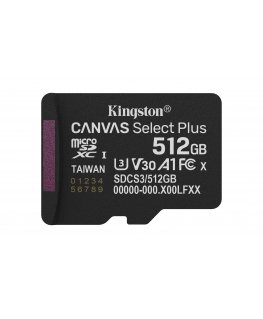 Kingston Technology Canvas Select Plus Gen3 512 GB MicroSDXC UHS-I Klases 10