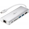 Goobay 76788 knyginių kompiuterių dokas / jungčių replikatorius C tipo USB Sidabras Goobay 76788 knyginių kompiuterių dokas / jungčių replikatorius C tipo USB Sidabras