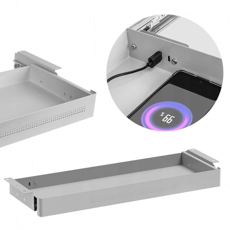 „Spacetronik SPB172“ pilkas XL dydžio USB stalo stalčius