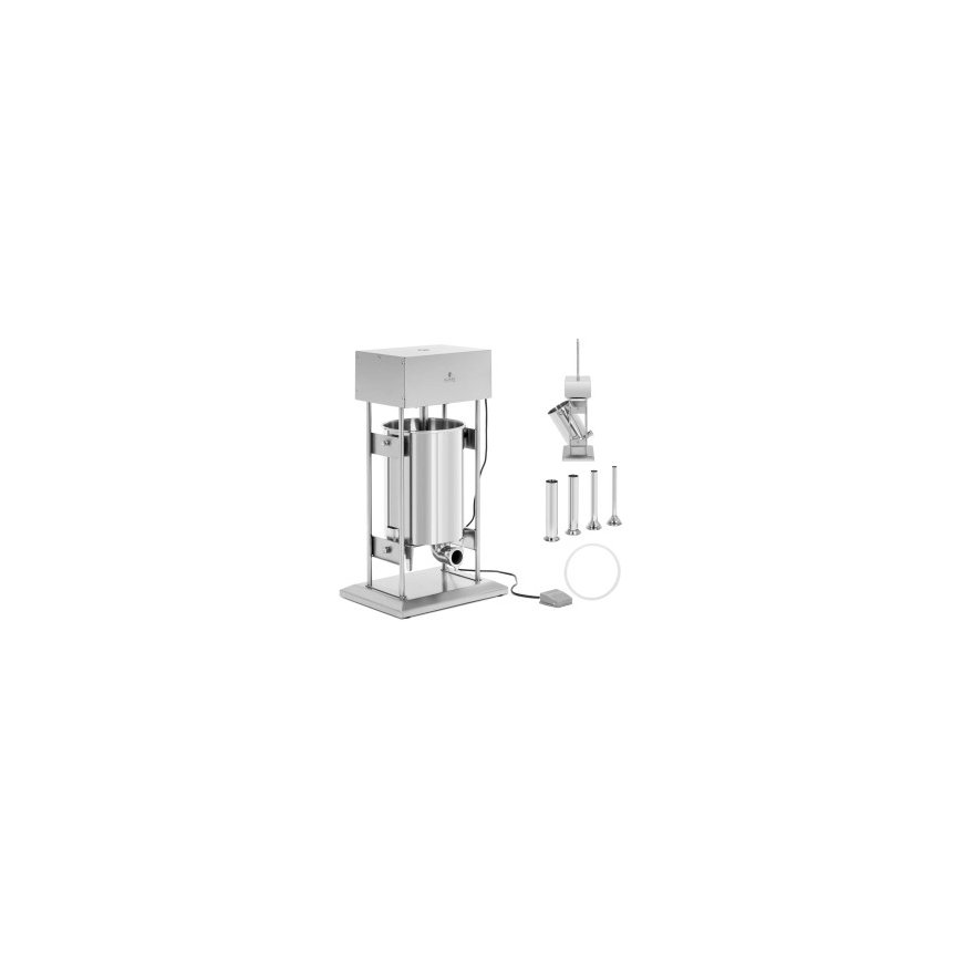 Royal Catering Elektrinis vertikalus dešrų kimštuvas, 4 piltuvėliai, 20 l, 300 W