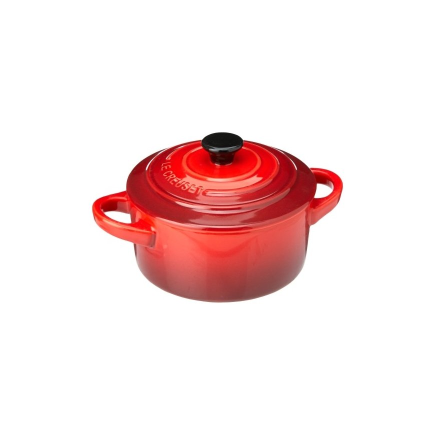 Le Creuset akmens masės indų rinkinys iš 4 smulkių troškintuvų 10x5cm ugnikalnio.