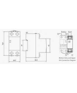 CNC Įtampos apsaugos relė, 1P+N, 63A, 230V, su atsistatymo funkcija