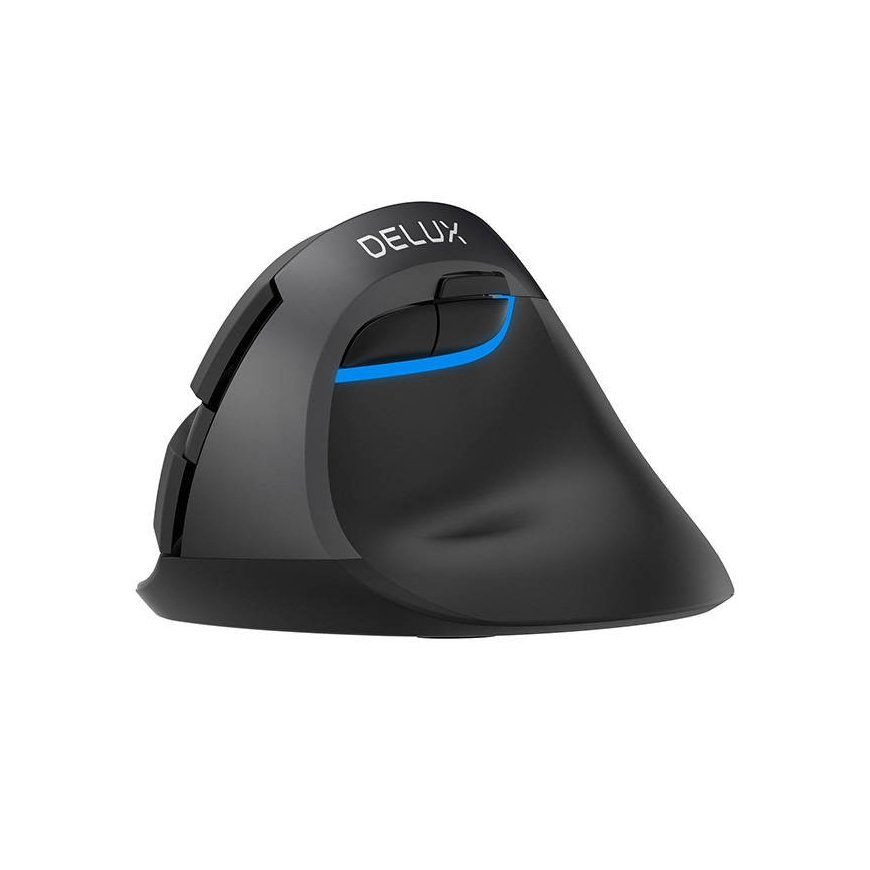 Vertikali pelė Delux M618 MINI pilka, belaidė – 2