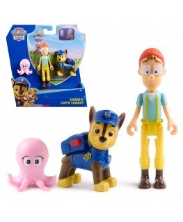 PAW Patrol , Chase & Captain Turbot Figure Pack with Baby Octopus Toy Figure, Kids Toys for Boys and Girls Ages 3 and Up