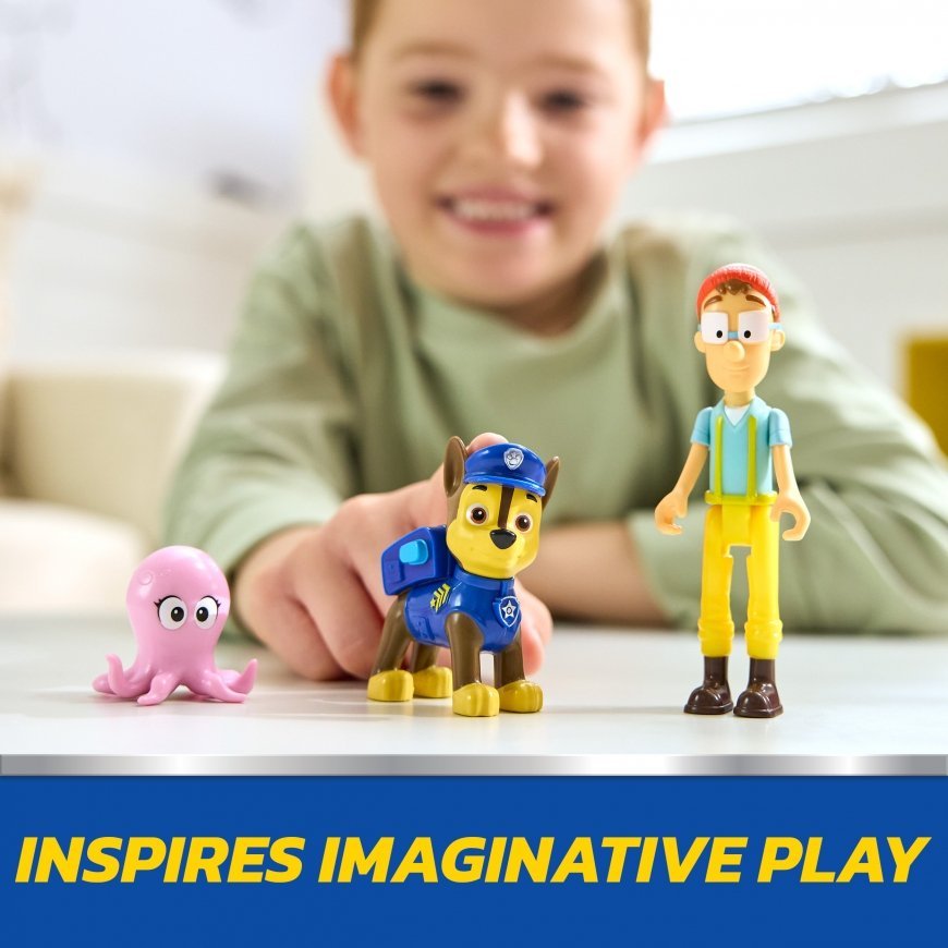 PAW Patrol , Chase & Captain Turbot Figure Pack with Baby Octopus Toy Figure, Kids Toys for Boys and – 2