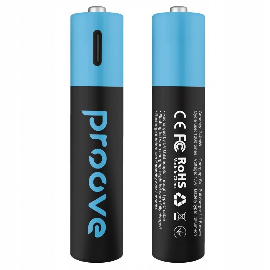 Proove Akumulatorki AAA 740mWh 2vnt. juoda/juodas