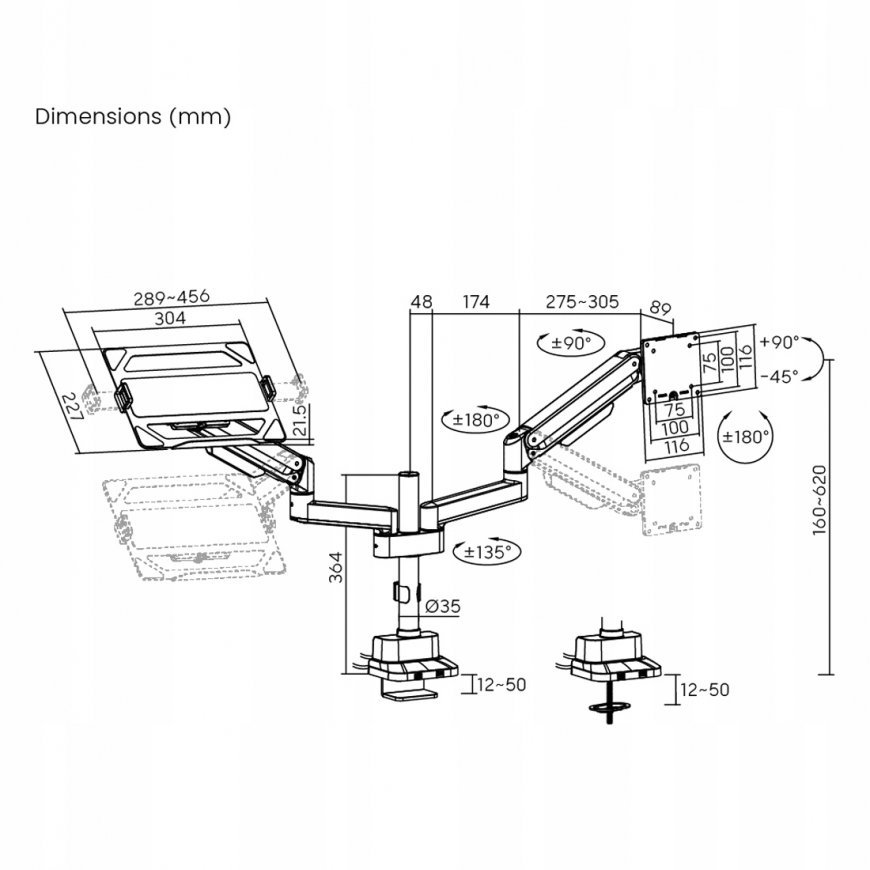 Spacetronik Laikiklis na monitorius SPASSH121S – 2