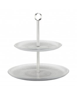 Tortinė dwupoziomowa Serve 27 cm sidabrinė AMBITION