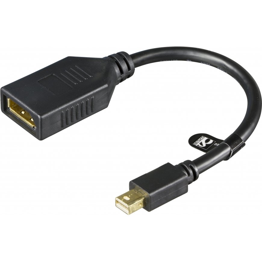Deltaco MDP-DP1 DisplayPort cable 0.2 m Mini DisplayPort Black