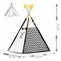 Palapinė tipi vaikams su girlandą i światełkami Nukido balta ir juoda su pandą