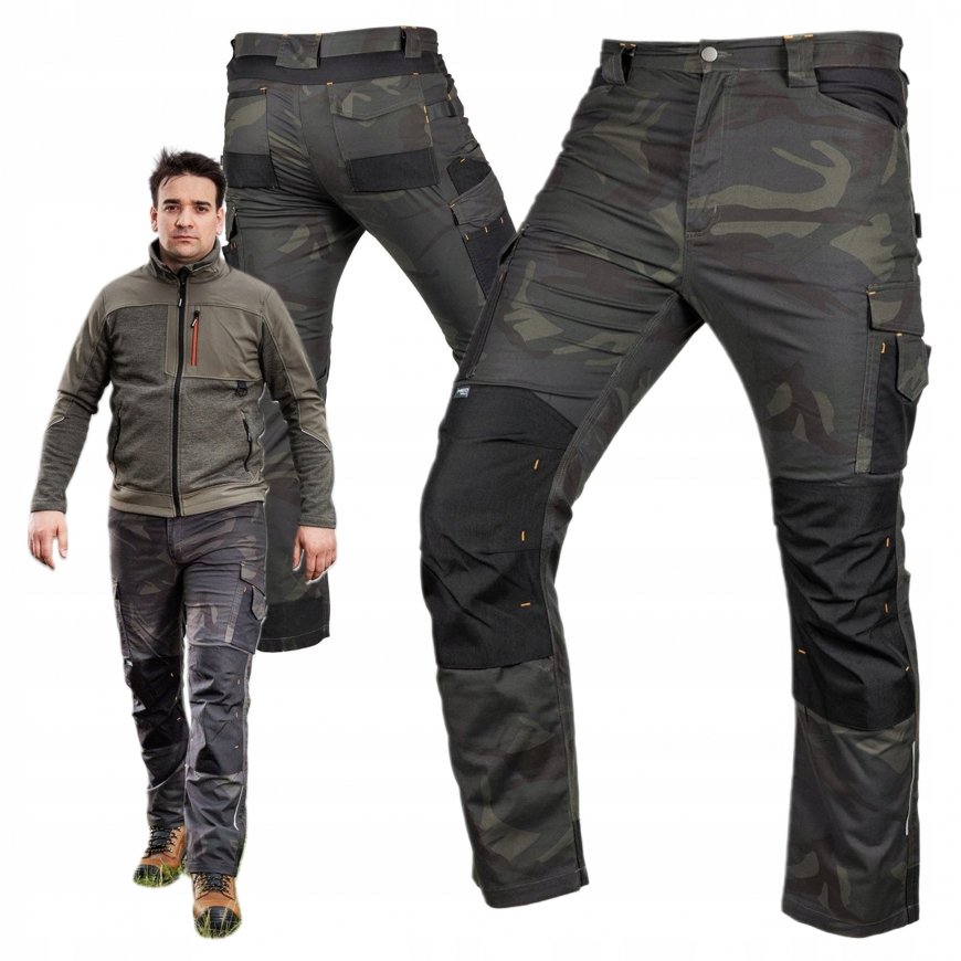 Neo Tools „Mix&Match“ darbo kelnės, drobė, sutvirtintos „Cordura“ audiniu, žalios, maskuojančios, XL dydis – 2